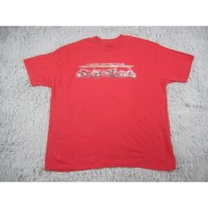 Classic Motorcycles Shirt Mens 2XL Red Short Sleeve Crew Neck Cotton Graphic‎